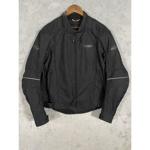 Vintage Fieldsheer Carbolex Rainguard Motorcycle Jacket Mens XL Black Armor